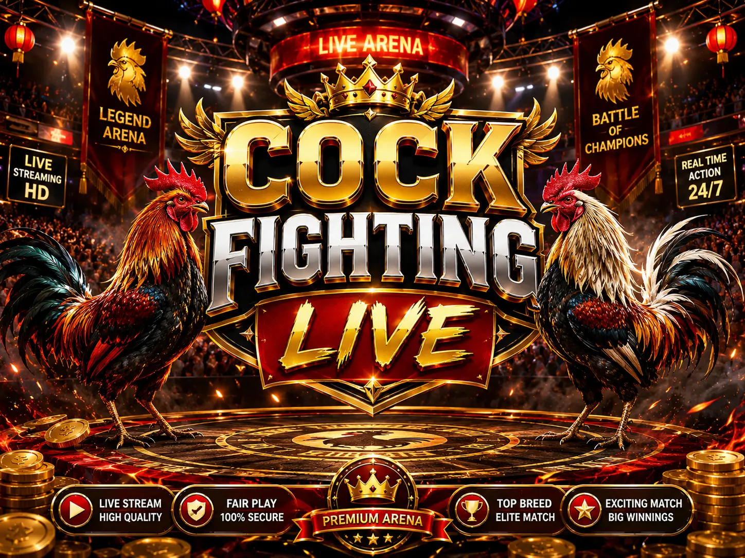 Live cock fighting entertainment